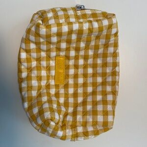 Yellow Gingham Cosmetic Bag